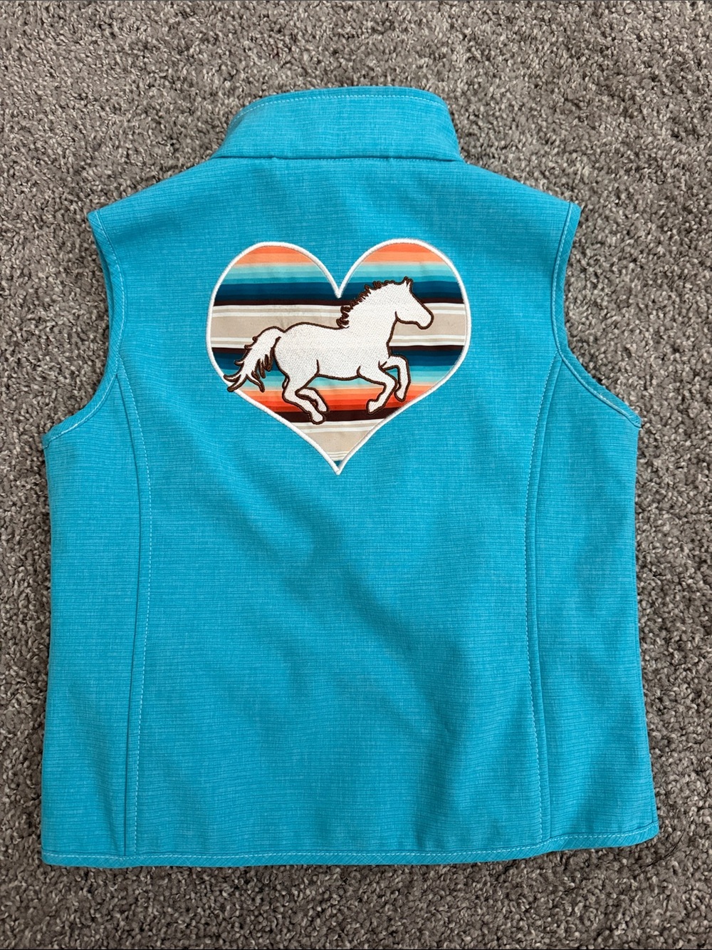 CH Kids Turquoise Horse Heart Vest - Picture 2 of 3